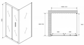 Душевой уголок ABBER Sonnenstrand 110x70см хром AG07110-S70